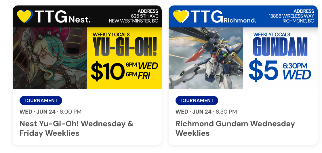 Example of a location-specific event banner in use
